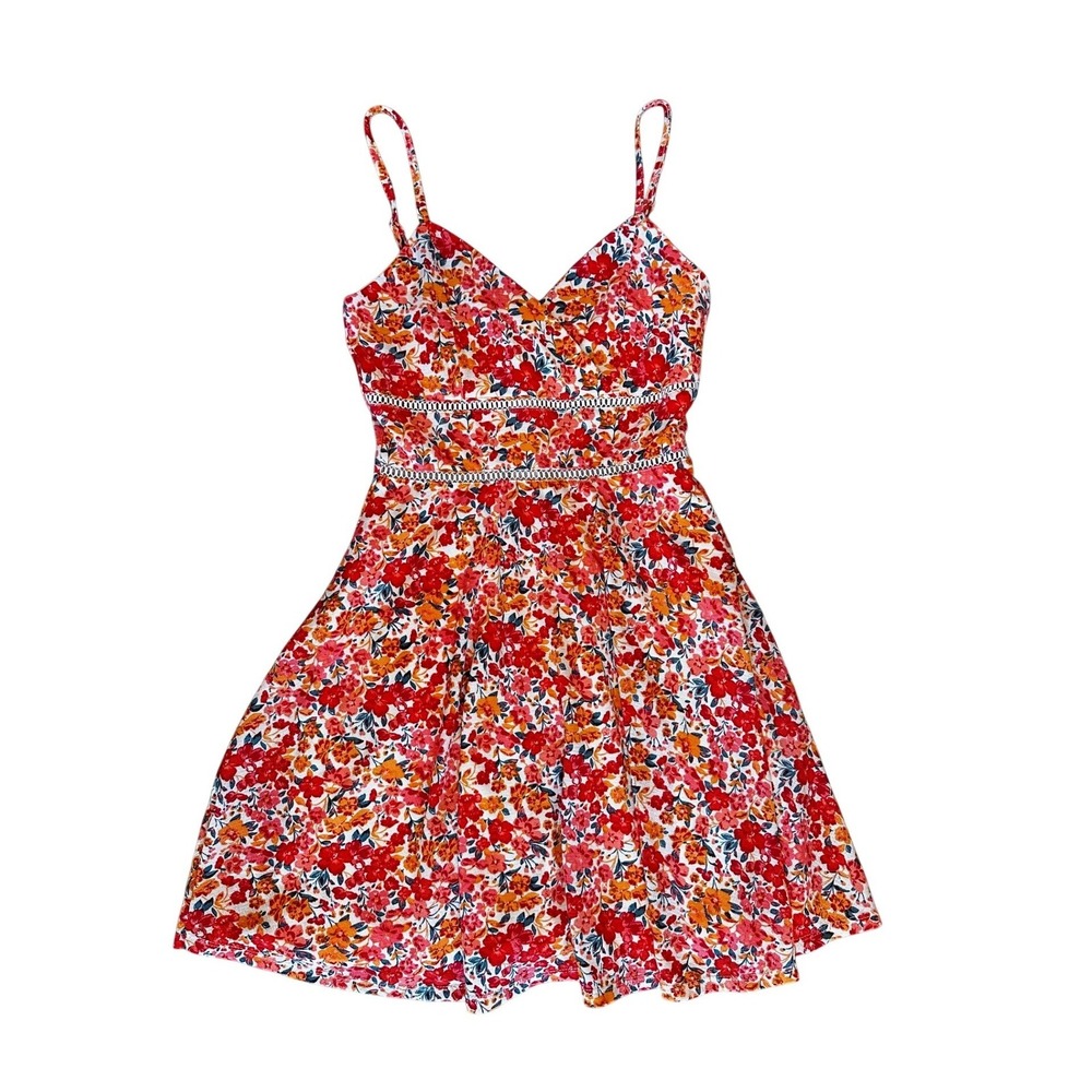 Jun & Ivy Red Floral Mini Dress XXS Womens